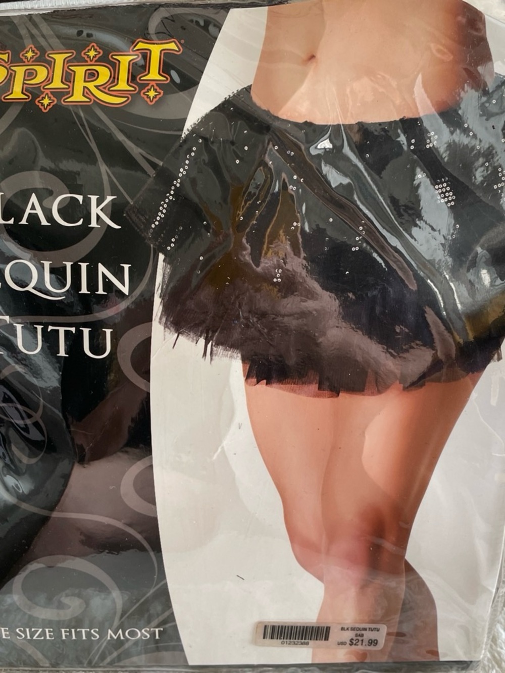 Spirit Black Sequin Mini Tutu Skirt